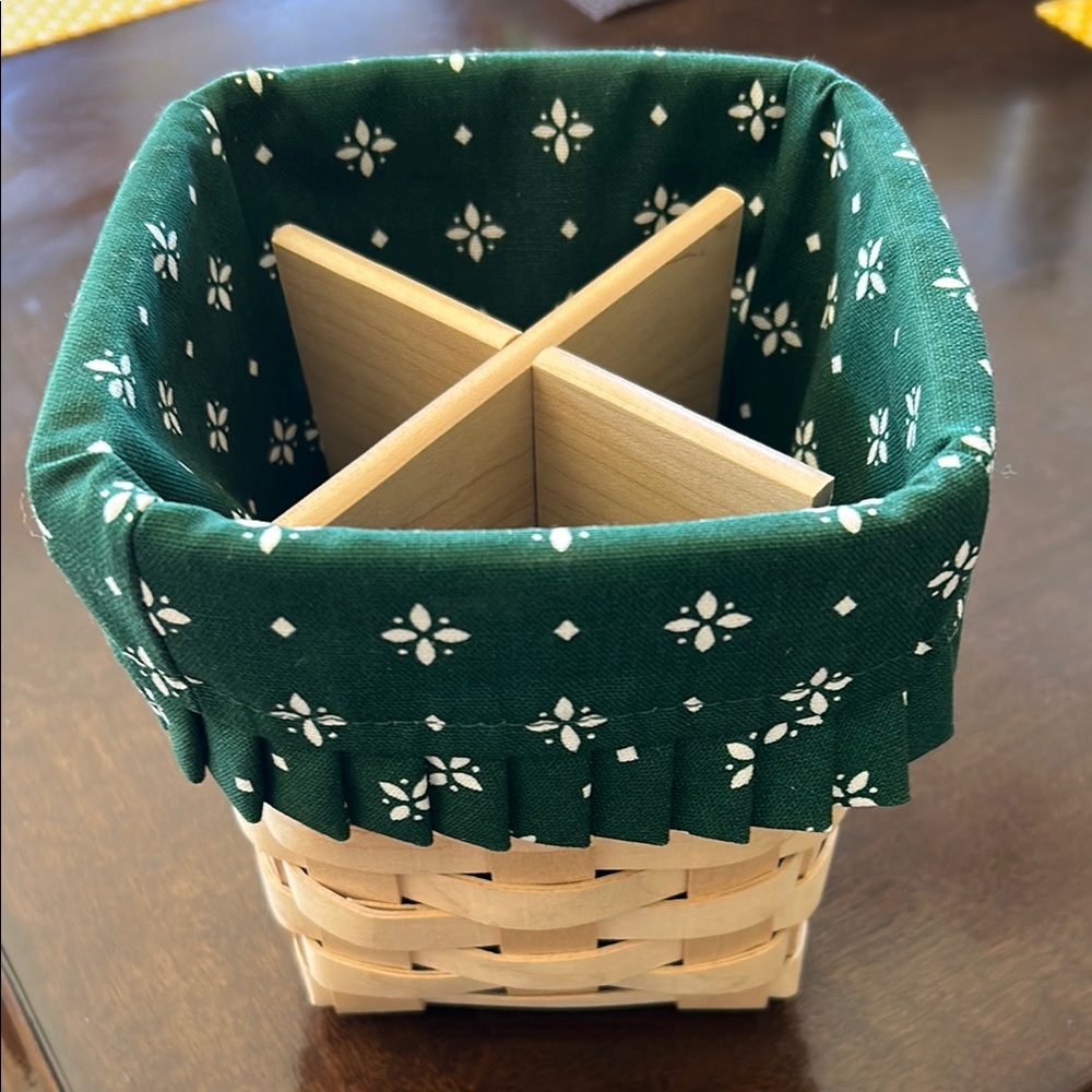 Longaberger Fabric Lined divider Basket